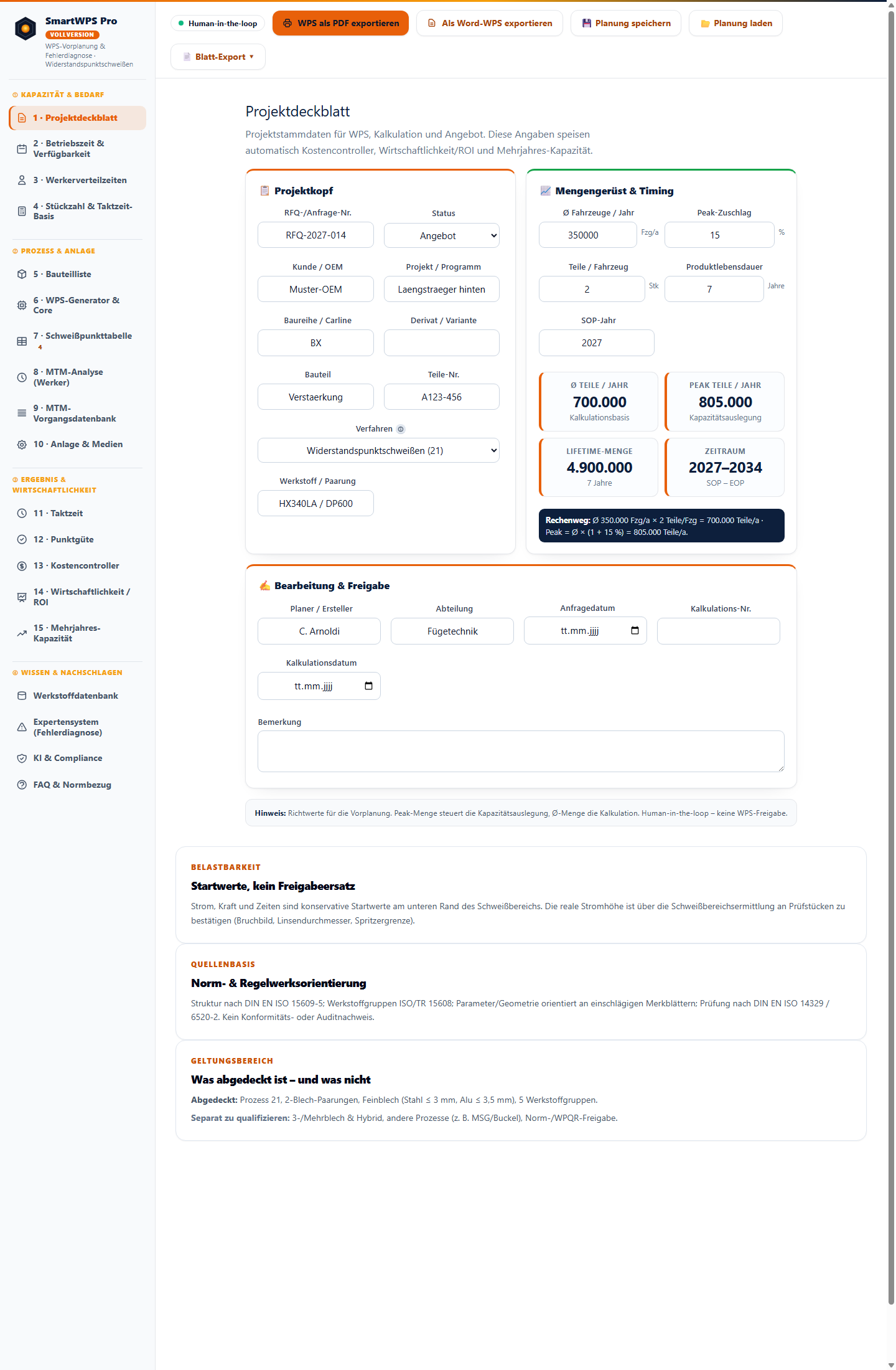 Projektdeckblatt – Vorschau (Vollversion)